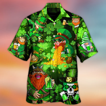 Irish Beer St Patrick's Day Viking Skull Leprechaun Gnome - Hawaiian Shirt 
