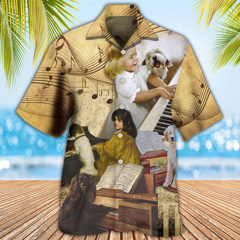 Piano I Like Piano And Dogs - Hawaiian Shirt 