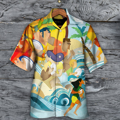 Rugby Beach Sports Beach Rugby Family Fight - Hawaiian Shirt 