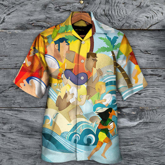 Rugby Beach Sports Beach Rugby Family Fight - Hawaiian Shirt 