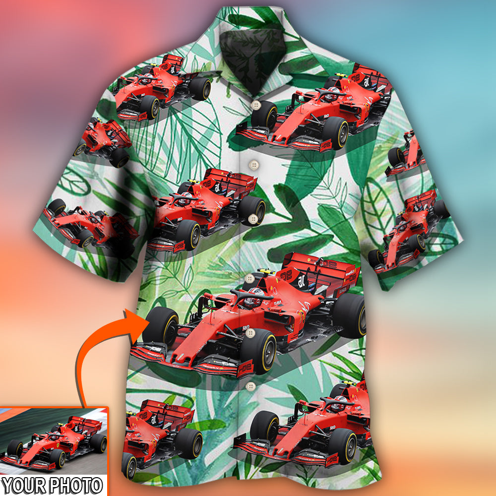 Car Formula One Tropical Custom Photo - Hawaiian Shirt 