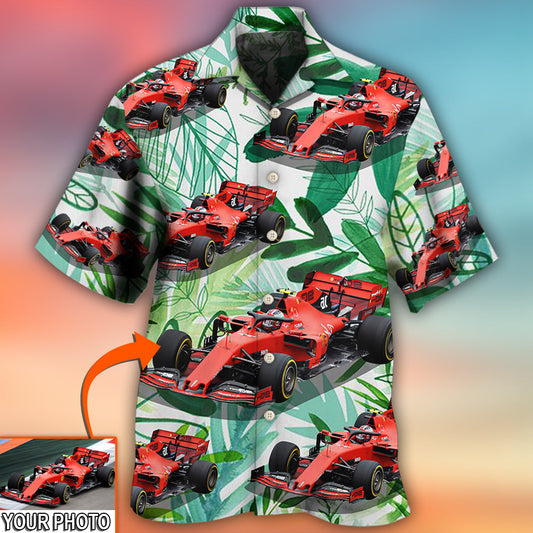 Car Formula One Tropical Custom Photo - Hawaiian Shirt 