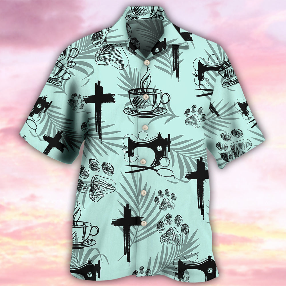 Coffee Jesus Dog Coffee Sewing Lover - Hawaiian Shirt 