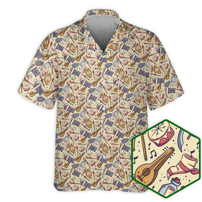DnD Bard With Sword And Music Pattern - Hawaiian Shirt 