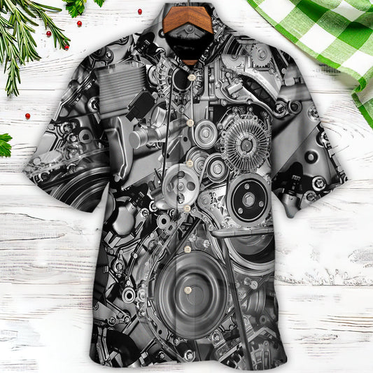 Diesel Engine Pulleys And Belts On Car Engines - Hawaiian Shirt 