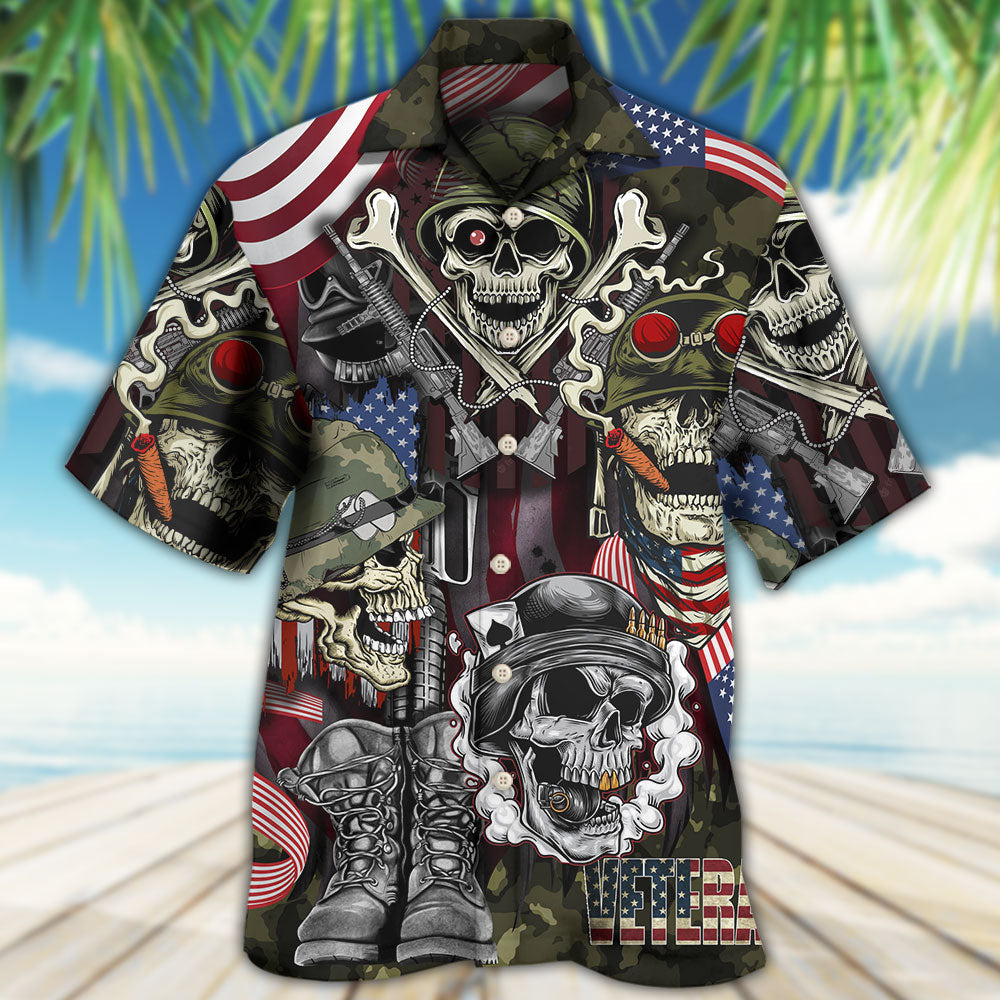 Veteran Skull War Art - Hawaiian Shirt 