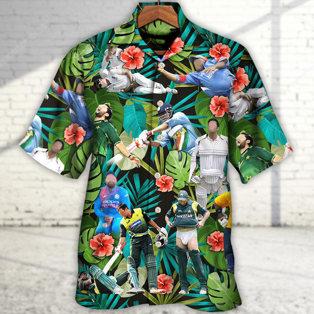 Cricket Sport Funny Play Amazing Tropical Art - Hawaiian Shirt 