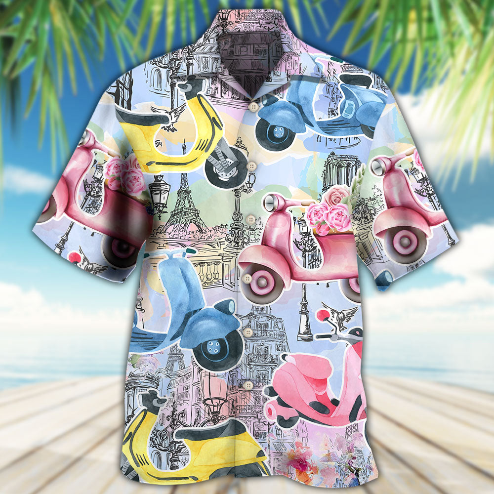 Scooter And City Art - Hawaiian Shirt 