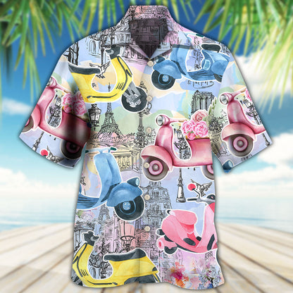 Scooter And City Art - Hawaiian Shirt 