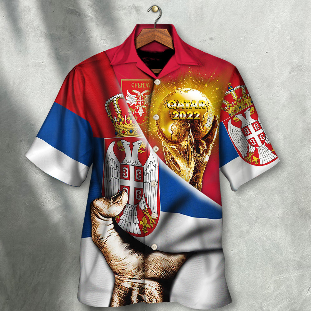 World Cup Qatar 2022 Serbia Will Be The Champion Flag Vintage - Hawaiian Shirt 
