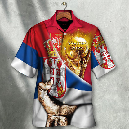 World Cup Qatar 2022 Serbia Will Be The Champion Flag Vintage - Hawaiian Shirt 