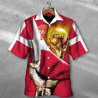 World Cup Qatar 2022 Denmark Will Be The Champion Flag Vintage - Hawaiian Shirt 