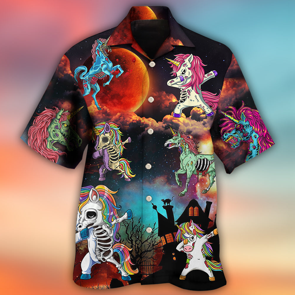 Halloween Zombie Unicorn Dabbing - Hawaiian Shirt 
