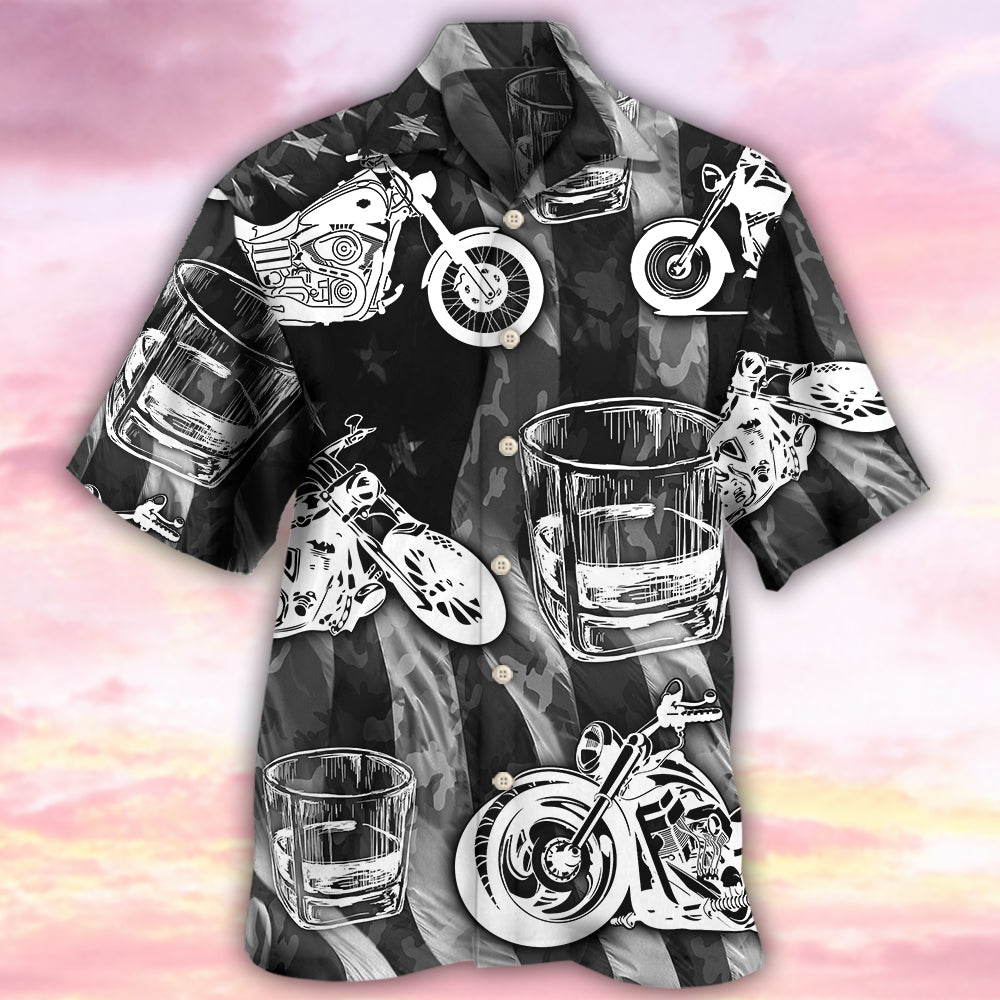 Motorcyles And Whiskey I Like - Hawaiian Shirt 