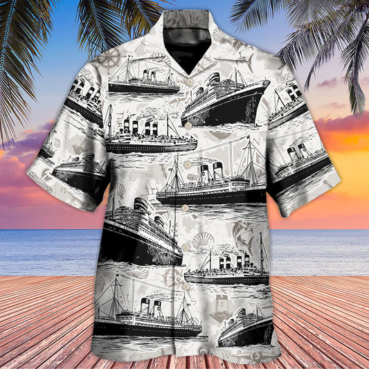 Cruising Retro And Sea Map - Hawaiian Shirt 