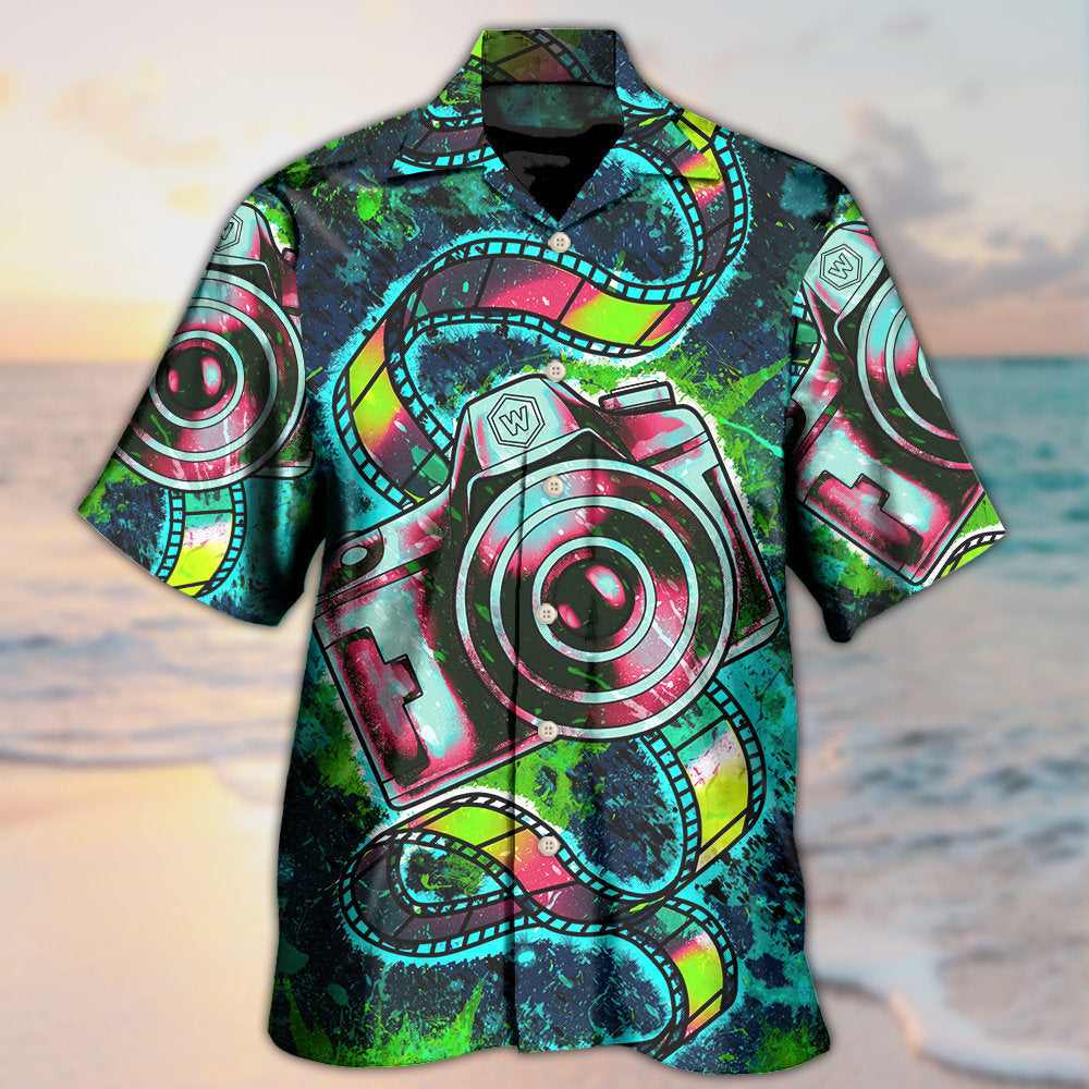 Camera Abstract Colorful Retro Amazing Camera - Hawaiian Shirt 