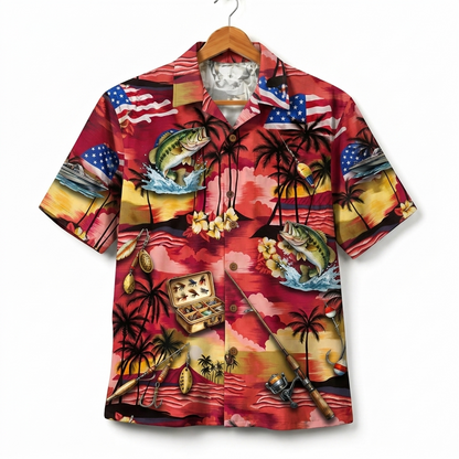 Bass Fishing America 4th July 250 Years Anniversary Premium Unisex Hawaiian Shirt For Men and Women
