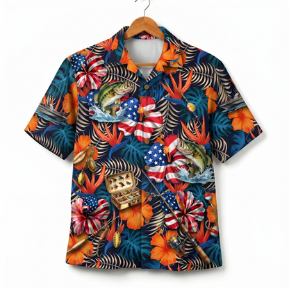 Bass Fishing America 4th July 250 Years Anniversary Premium Unisex Hawaiian Shirt For Men and Women
