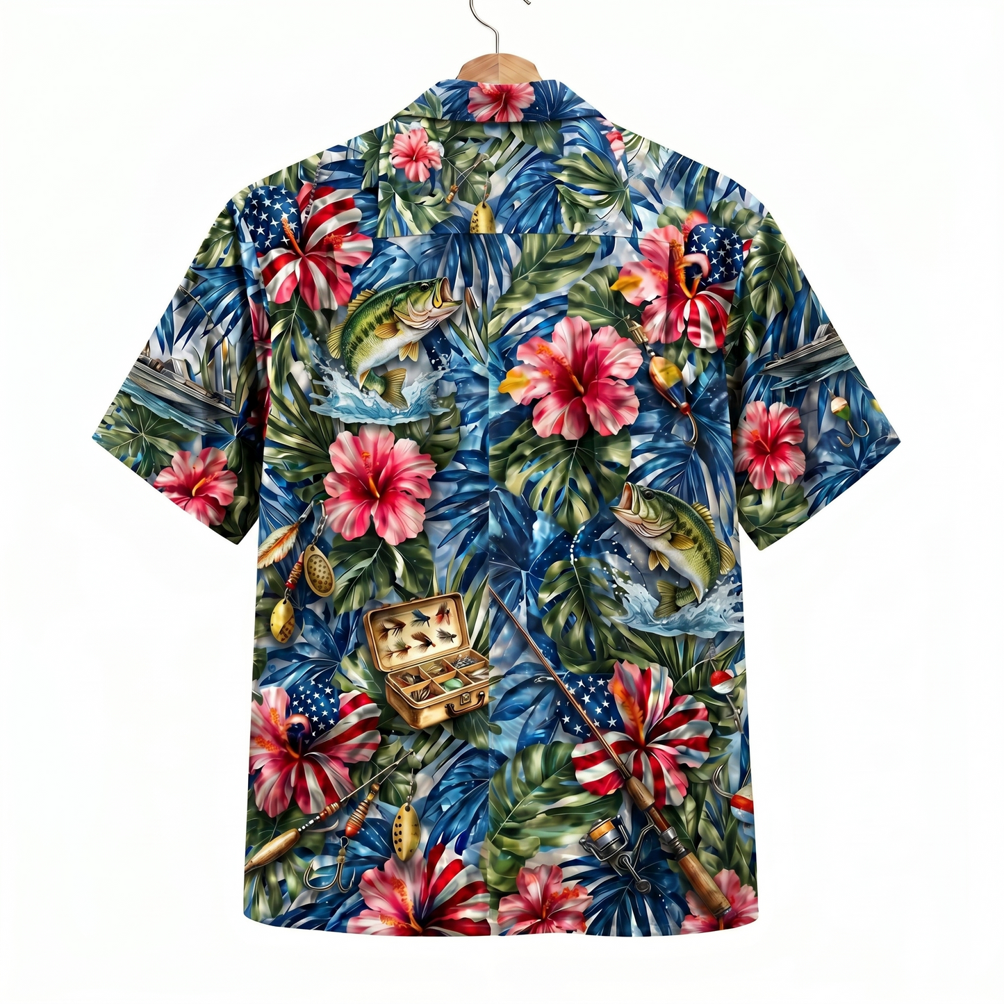 Bass Fishing America 4th July 250 Years Anniversary Premium Unisex Hawaiian Shirt For Men and Women