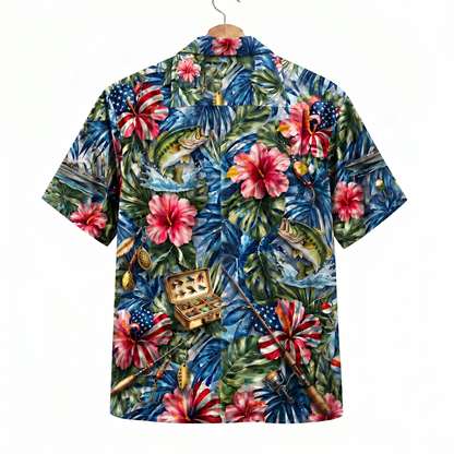 Bass Fishing America 4th July 250 Years Anniversary Premium Unisex Hawaiian Shirt For Men and Women