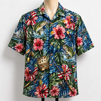 Bass Fishing America 4th July 250 Years Anniversary Premium Unisex Hawaiian Shirt For Men and Women