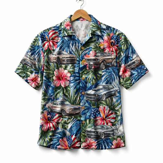Muscle Car America 4th July 250 Years Anniversary Premium Unisex Hawaiian Shirt For Men and Women