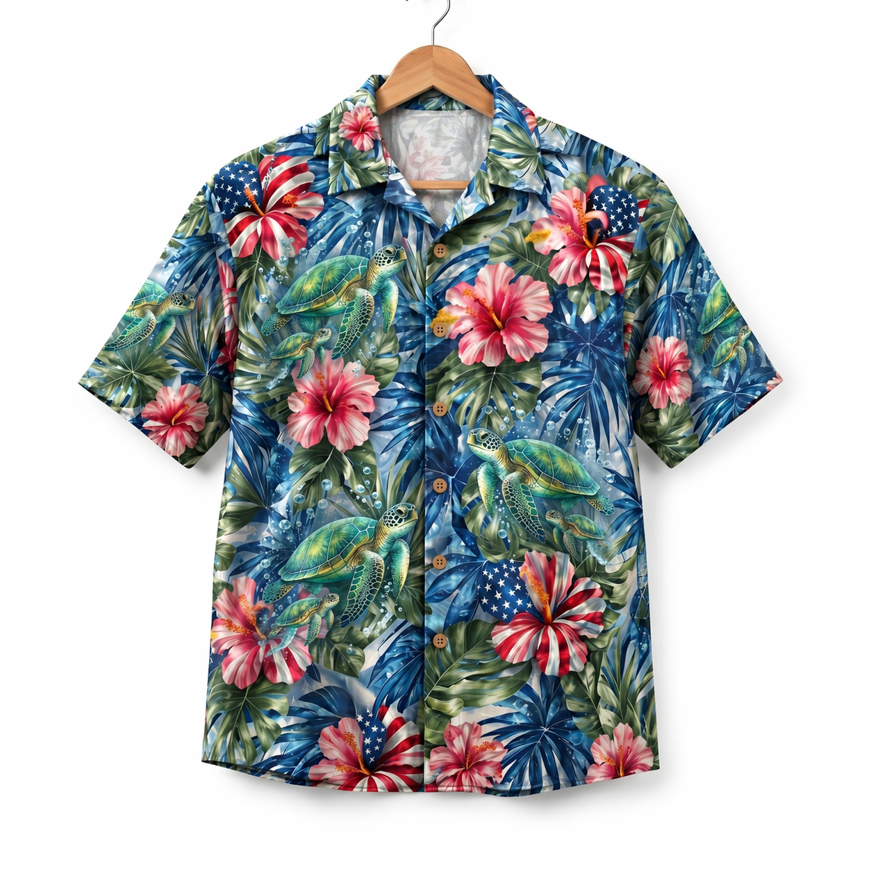 Sea Turtle America 4th July 250 Years Anniversary Premium Unisex Hawaiian Shirt For Men and Women