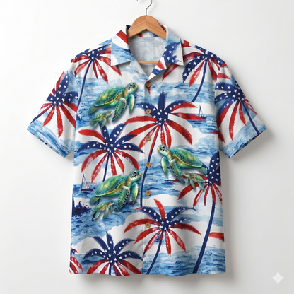 Sea Turtle America 4th July 250 Years Anniversary Premium Unisex Hawaiian Shirt For Men and Women