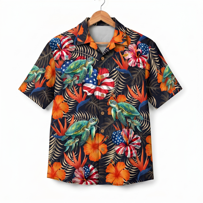 Sea Turtle America 4th July 250 Years Anniversary Premium Unisex Hawaiian Shirt For Men and Women