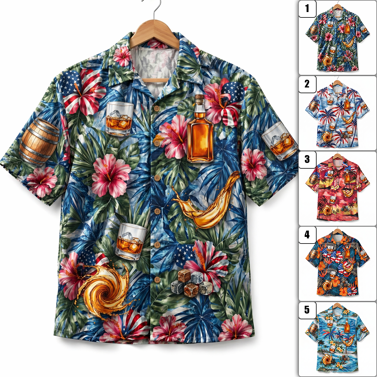 Whiskey Lover America 4th July 250 Years Anniversary Premium Unisex Hawaiian Shirt For Men and Women