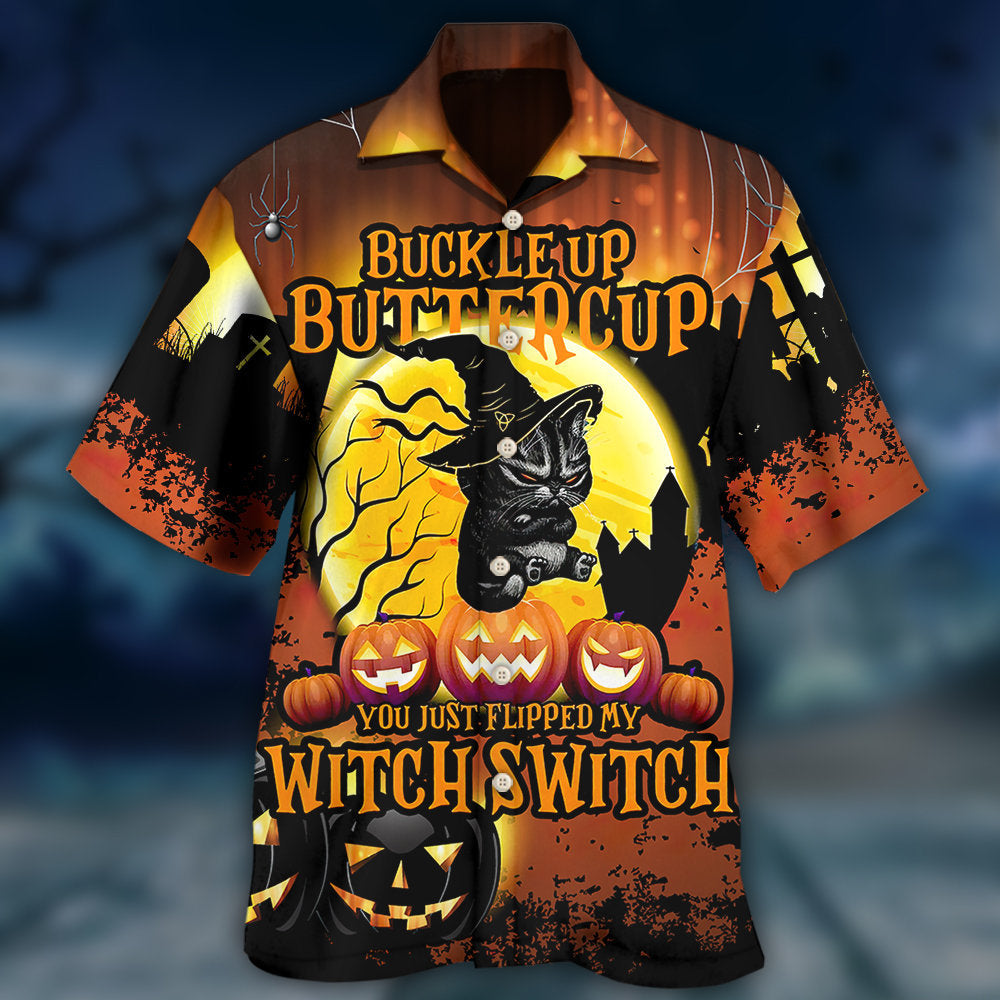Halloween Cat Buckle Up Buttercup - Hawaiian Shirt 