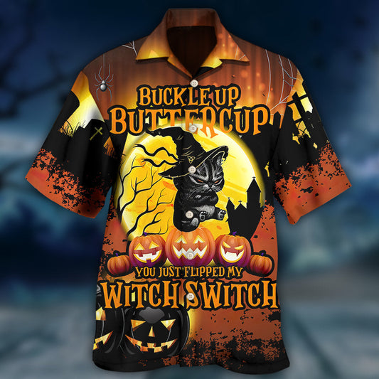 Halloween Cat Buckle Up Buttercup - Hawaiian Shirt 