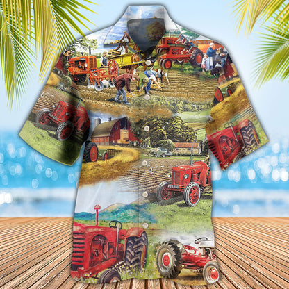 Tractor Farm Tractor Painting Art - Hawaiian Shirt 