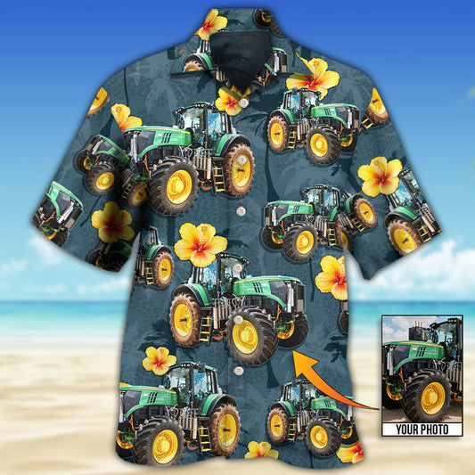 Tractor Lover Tropical Custom Photo - Hawaiian Shirt 