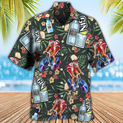Wine Gin I Like Cycling And Gin - Hawaiian Shirt 