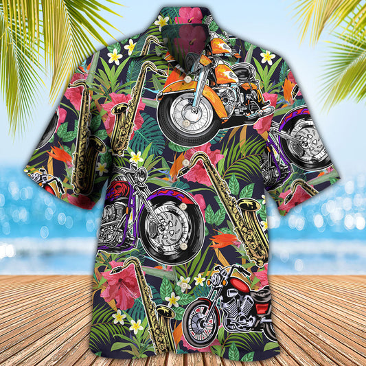Motorcycle I Like Motorcycles And Saxophone - Hawaiian Shirt 