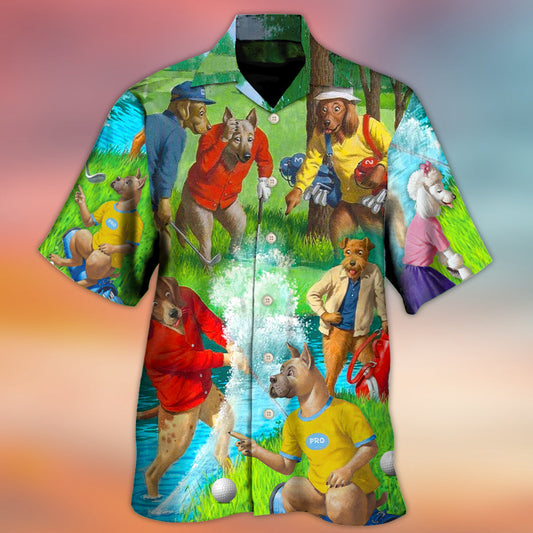 Golf Dog Cool Lover Golf Art Style - Hawaiian Shirt 