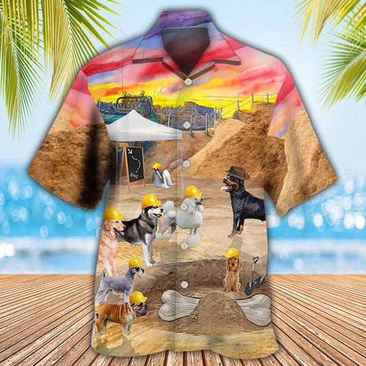 Dog Archeologist Dog Digging For Bones - Hawaiian Shirt 