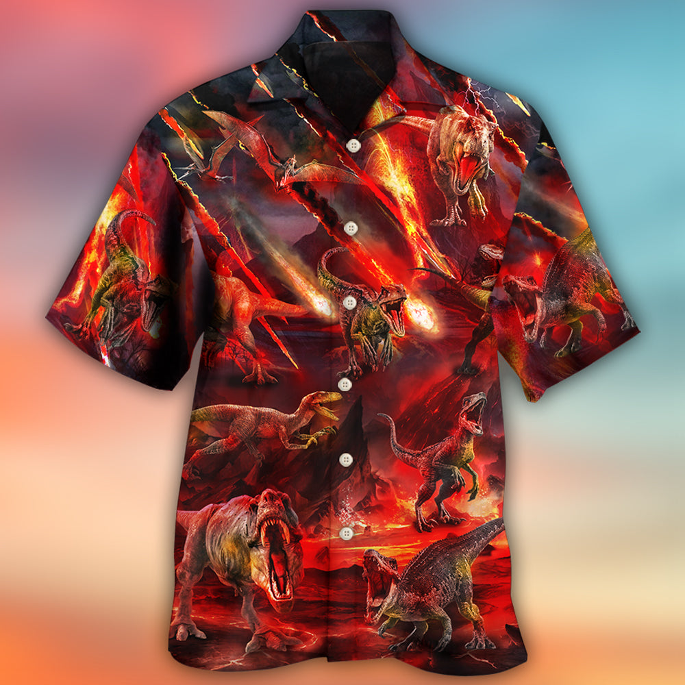 Dinosaur Meteorite Rain Cool Style - Hawaiian Shirt 