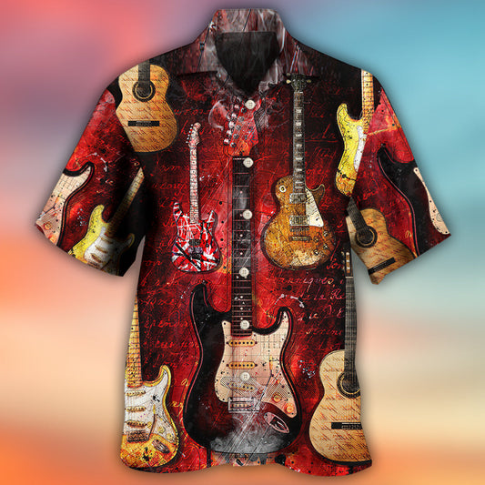 Guitar Abstract Halloween Guitar Art Style - Hawaiian Shirt 
