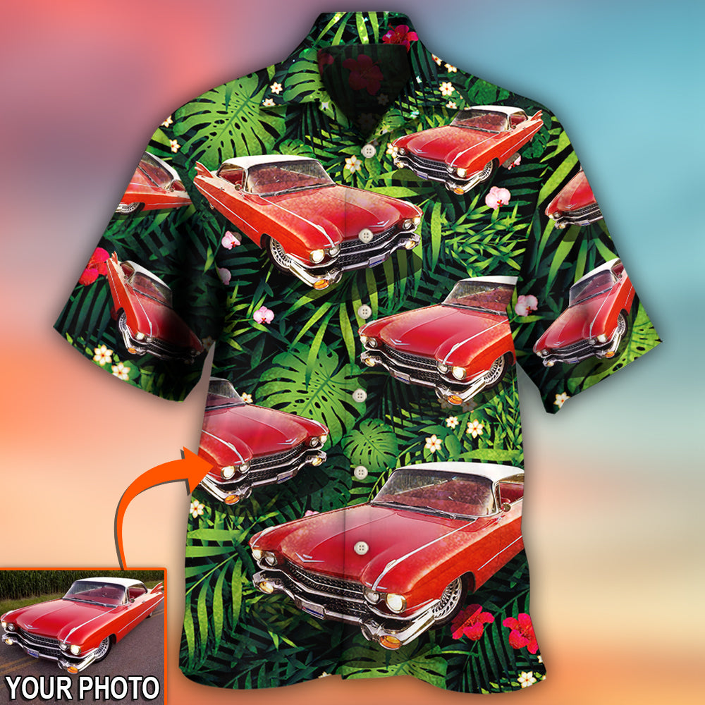Car Eldorado Car Classic Tropical Flower Custom Photo - Hawaiian Shirt 