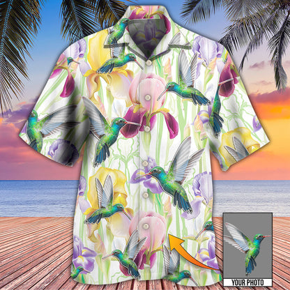 Hummingbird Flower Art Beautiful Custom Photo - Hawaiian Shirt 