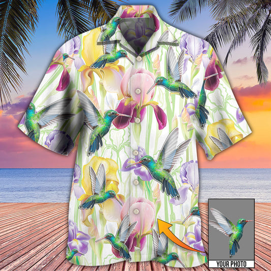 Hummingbird Flower Art Beautiful Custom Photo - Hawaiian Shirt 