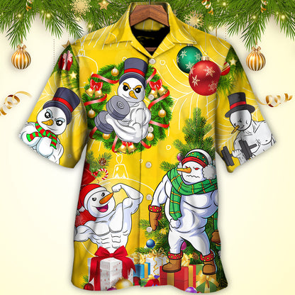 Christmas Frosty The Swoleman Snowman Workout Funny - Hawaiian Shirt 