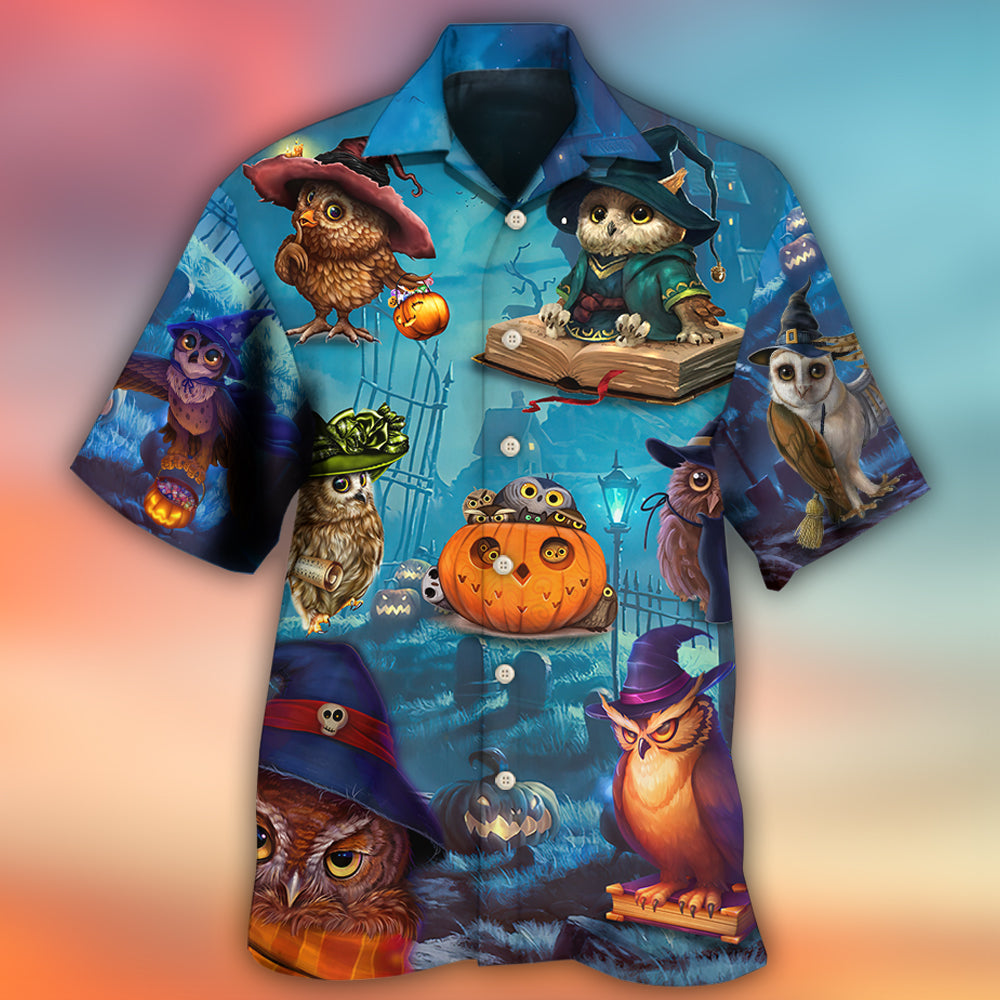 Halloween Owl Witch Sky Night - Hawaiian Shirt 