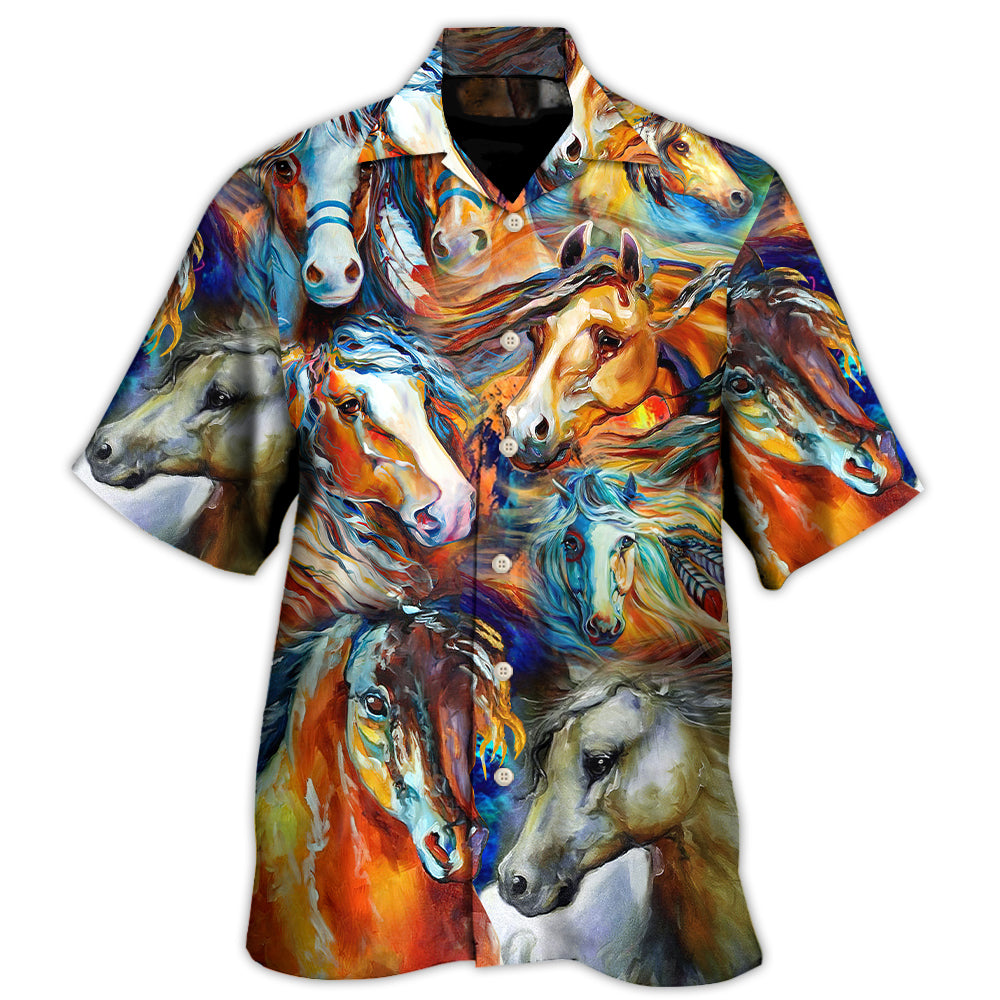 Horse Face Colorful Cool Art Style - Hawaiian Shirt 