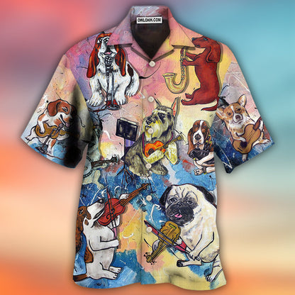 Dog Lover Funny Music Art Style - Hawaiian Shirt 