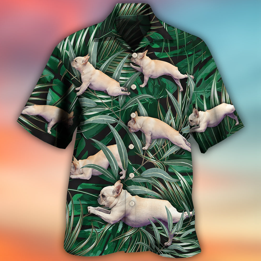 Bulldog Yoga Pose Tropical - Hawaiian Shirt 