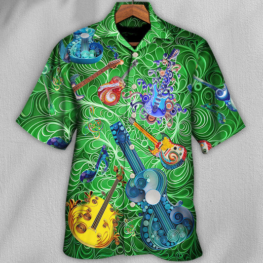 Guitar Love Green - Unisex Hawaiian Shirt For Men and Women