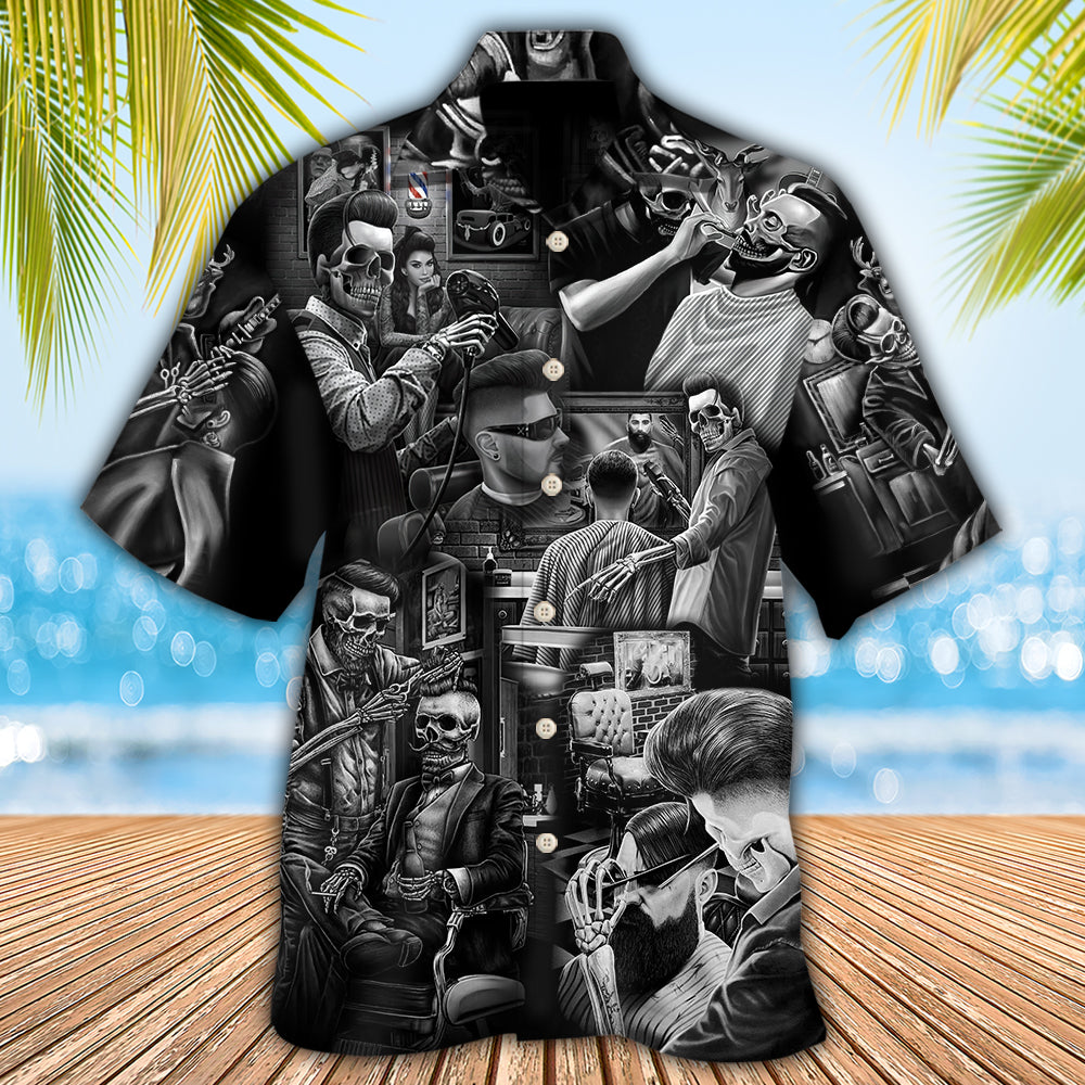 Skull Barber Hairdresser Style - Hawaiian Shirt 